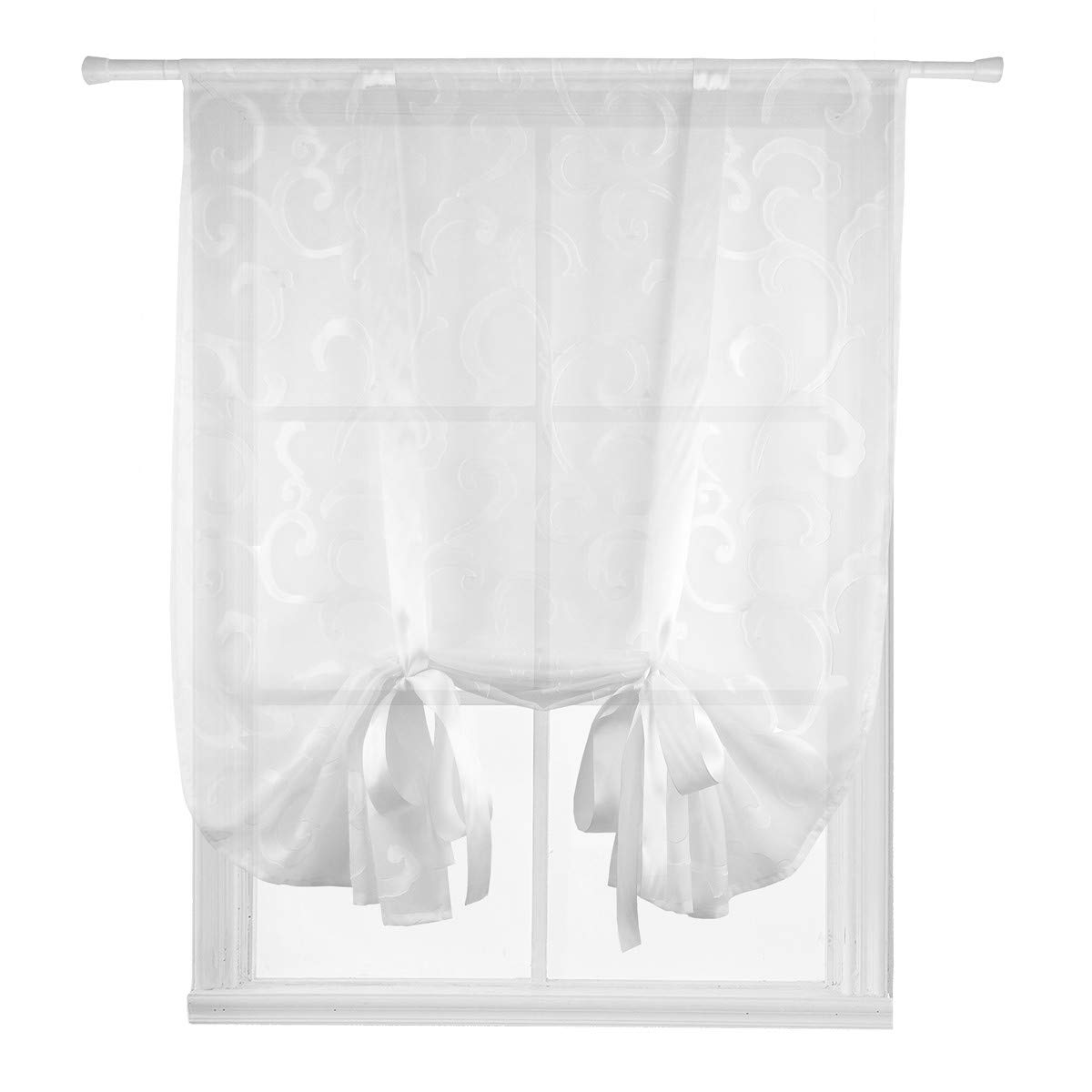 Homeyho Tie Up Roman Curtain Balloon Curtains For Bedroom Sheer Curtain Girls Curtains Tie Up Balloon Curtains For Kitchen Windows Curtains Sheer