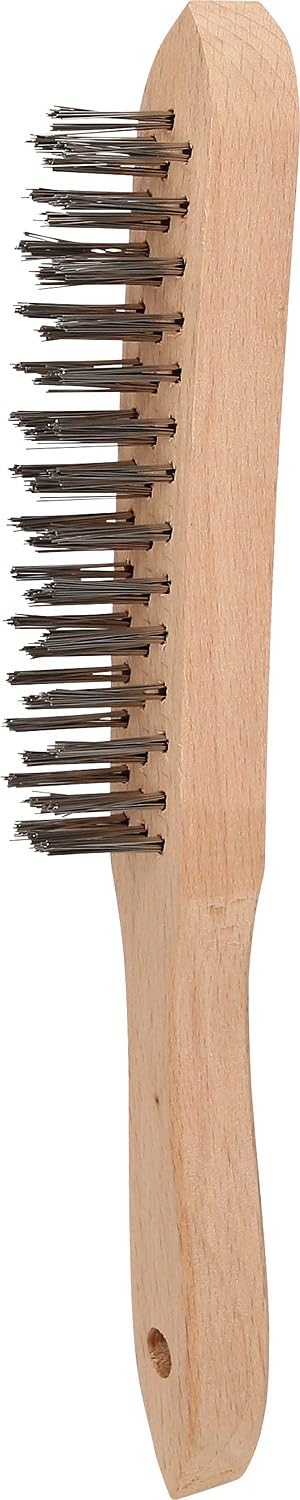 BRILLIANT TOOLS BT706003 Stainless Steel Hand Wire Brush 3 Rows 290 mm [Powered by KS Tools]