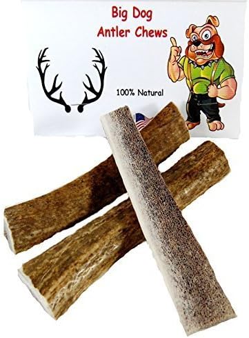 Big Dog Antler Chews Quarter Split Elk for Small Dogs and Puppies, 6-Inch to 7 1/2-Inch, 3-Pack