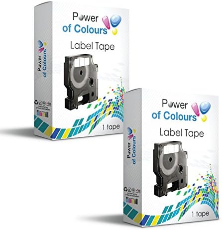 Power of Colours 2x Dymo D1 45014 S0720540 Blue on White Label Tapes 12mm x 7m compatible for DYMO LabelManager LM 100 110 120P 150 155 160 200 210D 220P 260 260D 280 300 350 350D 360D 400 420P 450 450D 500TS PC PC2 PnP PnP Wireless LabelPoint LP 100 150 200 250 300 350 LabelWriter LW 400 Duo 450 Duo