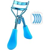 Blue Eye Lash Curler,Eye Lash Curler Makeup Eyelashes Tool to Curl and Lifted Lashes Eye,Eyelash Curlers for Women Eyelash Curler with 4 Replacement Refill Pads Lash Curler Premium Quality,Eye