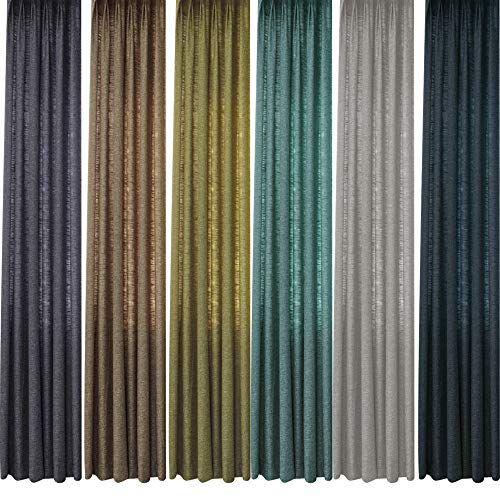 Artdix Burlap Curtains Panels Window Drapes Navy Blue 72w X 96l