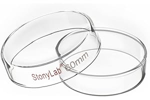 stonylab Glass Petri Dish, 60x15 mm Autoclavable Borosilicate Glass Cell Culture Dish Petri Dish with Clear Lid for Laborator