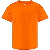 Boys Rash Guard Swim Shirt UPF 50+ Short Sleeve Athletic Shirts Quick Dry Fit Sun Shirt Neon Tees for Kids Girls Youth 2-16Y