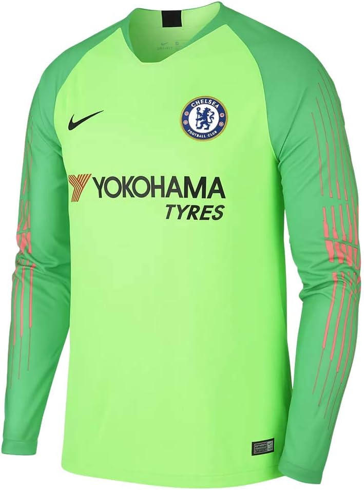 NIKE 2018-2019 Chelsea Home Goalkeeper Football Soccer T-Shirt Jersey (Green) - Kids