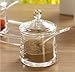 FOLOBE Premium Quality Clear Acrylic condiment set spice box with spoon seasoning salt pepper spice cans kitchen accessories 12x3.94x4.96inches