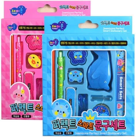 [Perfect Stationery SET] Cute Stationery, Kids pencile sets, School Supplies. Include characters Mechanical, Pencil, Pen, Eraser (Blue)