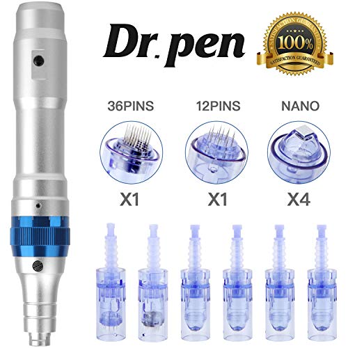 Pen Ultima A6 Professional Microneedling Pen with 4xNano, 1x12-Pin,  1x36-Pin Replacement Cartridges (Assor