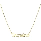Katie Dean Jewelry Grandma Necklace | Handmade in the USA, 14K Gold Fill Chain & Plated Charm