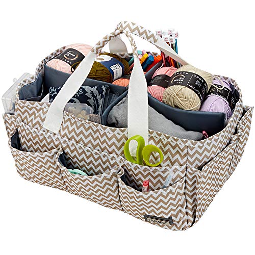 HOMEST Craft Organizer Tote Bag with Multiple Pockets, Storage Art