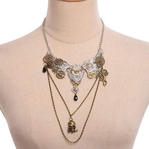 BLESSUME Steampunk Gear Necklace