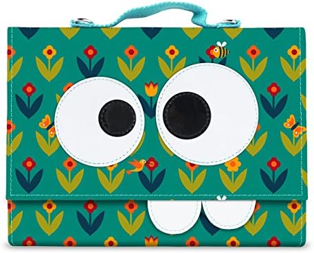 Les Skewies - Scribble, the mobile drawing studio with shoulder strap, pouch, activity book and pencil - Pattern Flowers