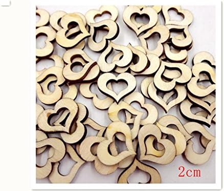 TTKBHQ 100pcs 2cm Wooden Hollow Love Heart Rustic Wedding Table Scatter Decoration Crafts