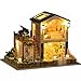 Flever Dollhouse Miniature DIY House Kit Creative Room with Furniture and Cover for Romantic Valentine's Gift(Irish Country House)