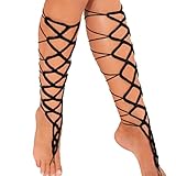 ALABAR Handmade Cotton Lace Up Crochet Barefoot Sandals Sexy Wedding Beach Accessory Dancing Anklets AQ08