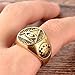 OAKKY Jewelry Men's 316l Stainless Steel Triangle Eye of God Rings, Vintage Gold Size 11