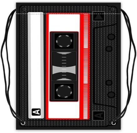 Cassette Tape Collection Drawstring Backpack Basketball Drawstring Bags (Twin Sides)
