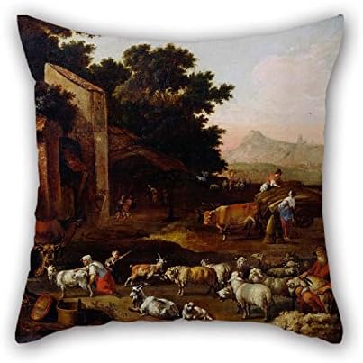Pillow Shams Of Oil Painting Colonia, Adam - Sheep Shearing 18 X 18 Inches / 45 By 45 Cm Best Fit For Gf Bedding Bar Dining Room Bedroom Teens Girls Twin Sides