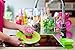 Vigar Flower Palm Dish Scrub Brush with Holder, Perfect Kitchen Brushes for Dishes, Sink Brush and Cleaning Brushes for Household Use, Pink, Green