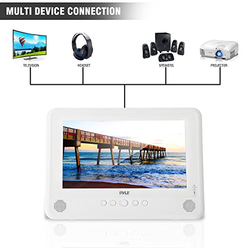 Pyle-101-Portable-DVD-Player-IP67-Waterproof-Car-Headrest-Backseat-Mobile-Marine-with-Ultra-thin-TFT-HD-Screen-USBSD-Readers-Headphone-Jack-PLMRDV104