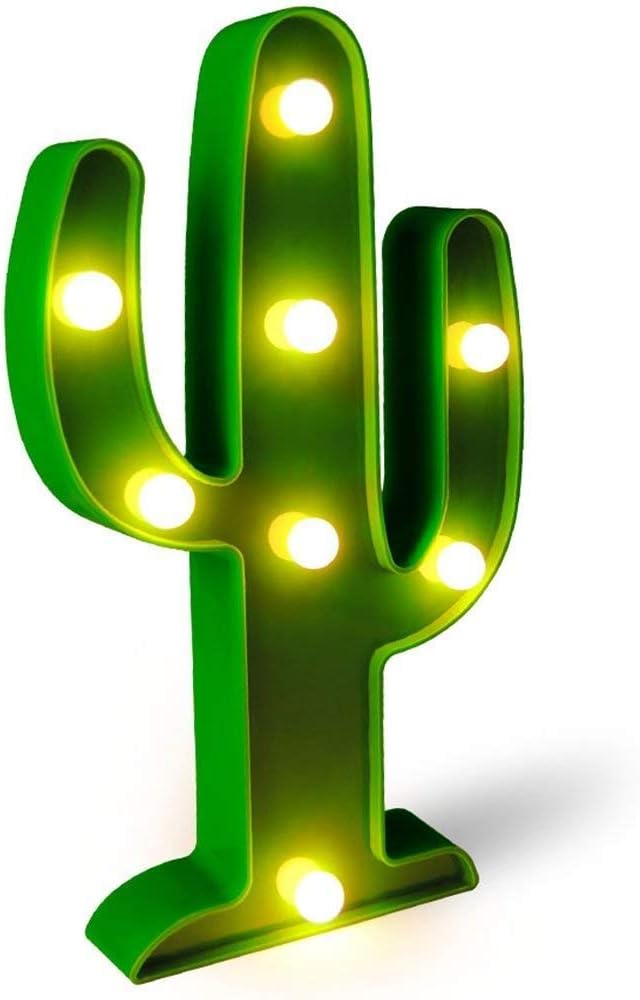 LED Cactus Light, IDEAS Cute Night Table Lamp Light for Kids' Room, Bedroom, Gift, Party, Home Decorations Green