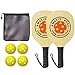 Amazin' Aces Pickleball Wood Paddle Set of 2- Pickleball Paddle Set Includes Wood Pickleball Paddles, 4 Pickleballs, 1 Mesh Carry Bag, and 1 Quality Box (2 Pack)