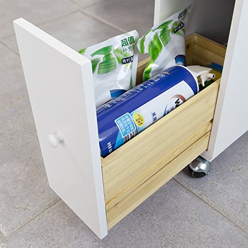 SoBuy® Badregal, Badezimmerschrank,Nischenregal,Nischenwagen, mit 2