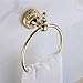 Leyden Polished Gold Towel Ring, Bathroom Hand Towel Holder Wall Mounted Gold Towel Rack Round