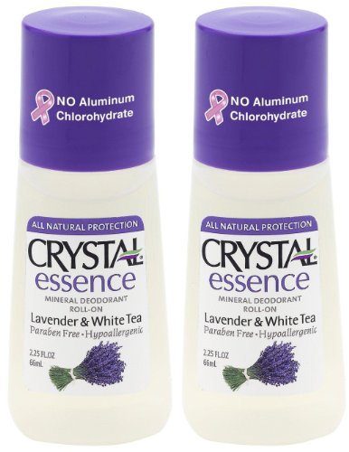 Crystal Essence Roll On Deodorant, Lavender & White Tea - 2.25 oz - 2 pk