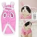 Bro'Bear Plush Rabbit Outfit with Hood & Bunny Ears for Small Dogs & Cats Pink (X-Large)