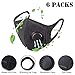 Idealcoldbrew Anti Dust Face Mouth Mask with Valve, Unisex Black N95 Respirator Safety Mask, Reusable Washable 3D Fashion Mask for Running Cycling Camping Traveling Outdoor Activities Adults - 6 Pack