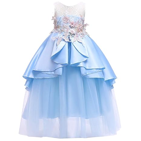 TIFIY Blumensmädchenkleid Prinzessin Bridesmaid Pageant Gown Hochzeitskleid Elegant Langes Abendkleid Kommunikation Sommer Ka