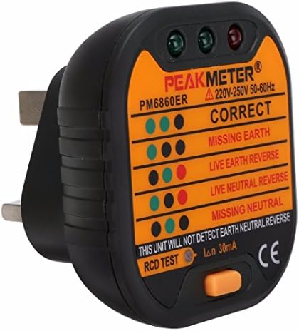 ERTIANANG 1pc PM6860ER Automatic Electric Socket Outlet Tester UK Plug 230V 65x65mm Pratical For Home Supplies
