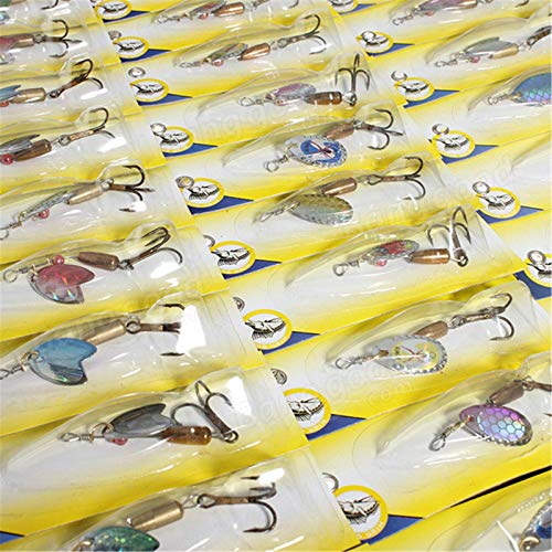 WUJIAN Angelköder30 Stück Angelköder Spinner Köder Forelle Metall Tackle HookBait Kit – Bild 5