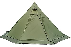 PRESELF 4 Persons 5lb Lightweight Tipi Hot Tents with Stove Jack, 7'3" Standing Room, Teepee Tent for Hunting Family Team Backpacking Camping Hiking