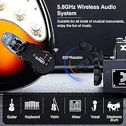 LEKATO 5.8Ghz Wireless Guitar System 4 Channels