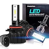 Sampino 9005/H10/HB3 LED Headlight Bulbs All-in-One Conversion Kit 2Packs High Beam/Fog Light Bulb(9140/9145/9040/9045) 8000LM 5500K 12xCSP Chips Cool White