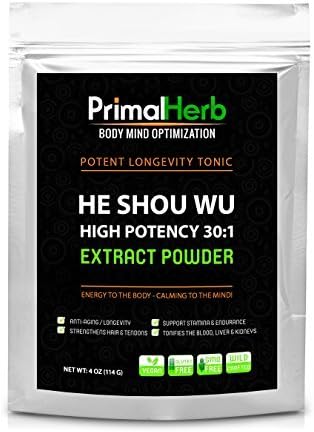 He Shou Wu - Fo-ti Extract - Potent 30:1 - 84 Servings - Powerful Anti Aging - Longevity Tonic by Primal Herb