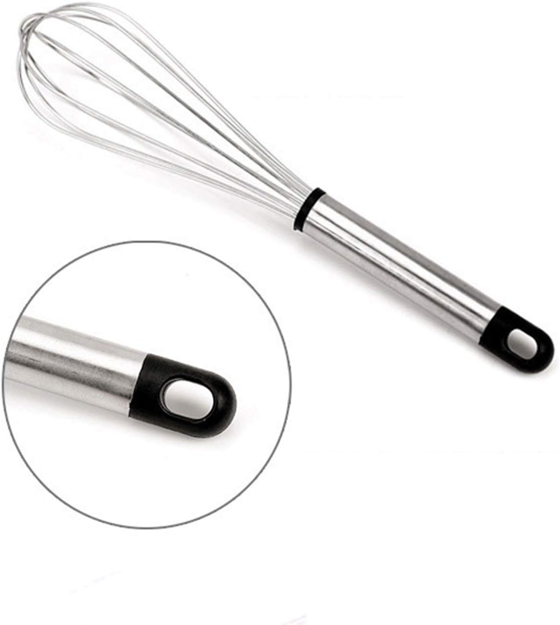 Portable Metal Egg Whisk Compact Egg Beater (Silver) Jasnyfall