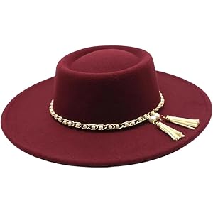 Unisex Wide Brim Fedora Hat Casual Dress Outdoor Hat