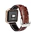 Fitbit Blaze Band, BeneStellar Leather Replacement Small Large Band Bracelet Strap for Fitbit Blaze Smart Fitness Watch ( Without Frame) (Brown, Small(5.5