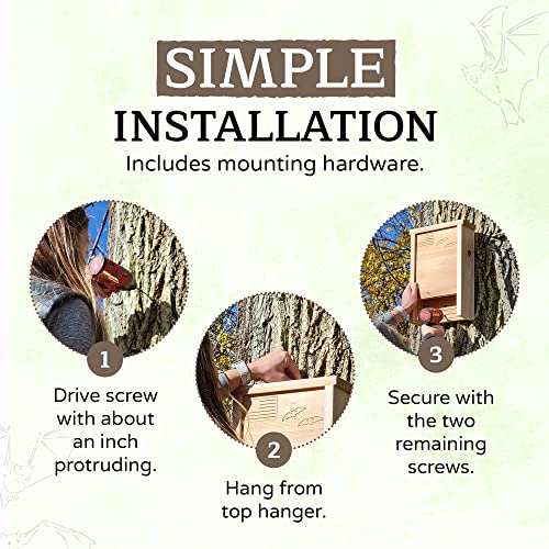 Made in USA PremiumGrade Red Cedar Bat House, SingleChamber Bat Box