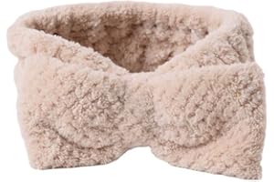Cute Bow Face Wash Headband for Girls & Ladies – Coral Fleece Makeup & Sports Headband in Pink