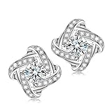 NINASUN Women Christmas Earrings Gifts Valentines Day 925 Sterling Silver Necklace AAAA CZ Fine Jewelry for Her for Wife Birthday Gift Idea for Mom for Teen Girls