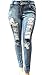 Jack David Womens Plus Size Distressed Ripped Blue Skinny Denim Jeans Pants