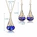 Women Fashion Water Drop Shape Gold Plated Jewelry Set Necklace Earring of Gemstone Crystal for Costume Show Wedding Party Dance Ceremony Accessories