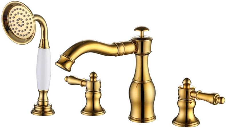 Estilo Europeo-Estilo Antiguo Todo Cobre Split Cuenca Grifo Bajo