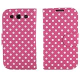 BONAMART &Acirc;&reg; Flip Polka Dots Leather Case for AT&T, Verizon, Sprint, T-mobile Samsung Galaxy S3 - Pink