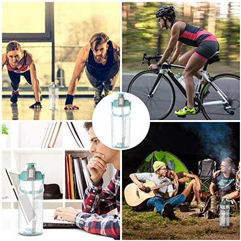 Blue 20 oz Cille water bottle with BPA-free design.