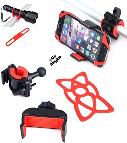 Phones accessories Bike handlebars - Accessory mount bike Bundle With Bicycle light strap holder is best silicone handlebar for cycling & motorcycle - Fits all Phone and Android Holder accessory